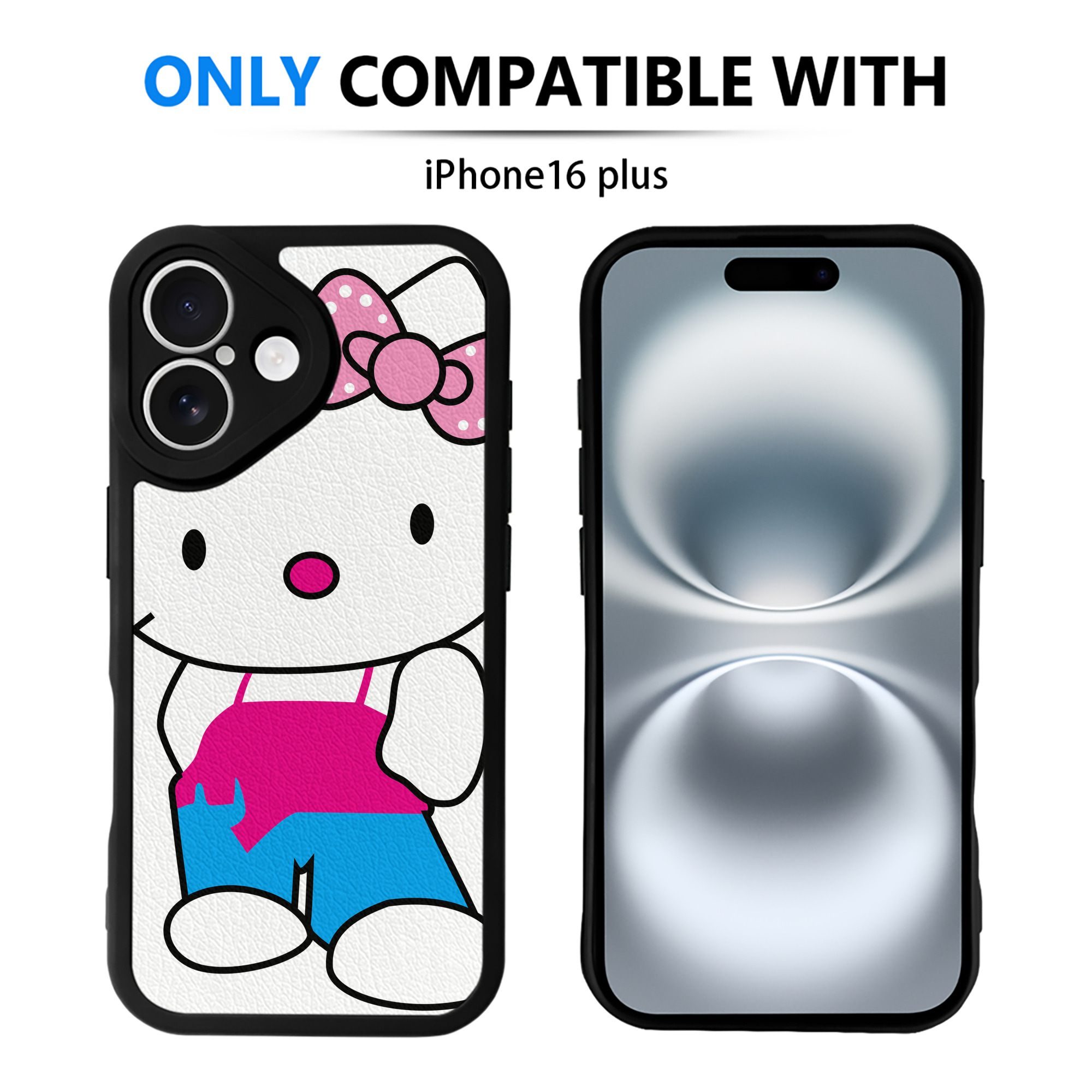 （画像用） Hello Kitty ハローキティ 【iPhone 16シリーズ対応】シリコンスマホケース（レザー調） 材質：シリコン